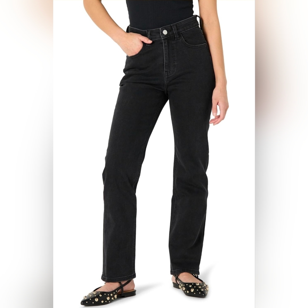 The Drop Women's Janine Slim Straight Leg Size 27 Black